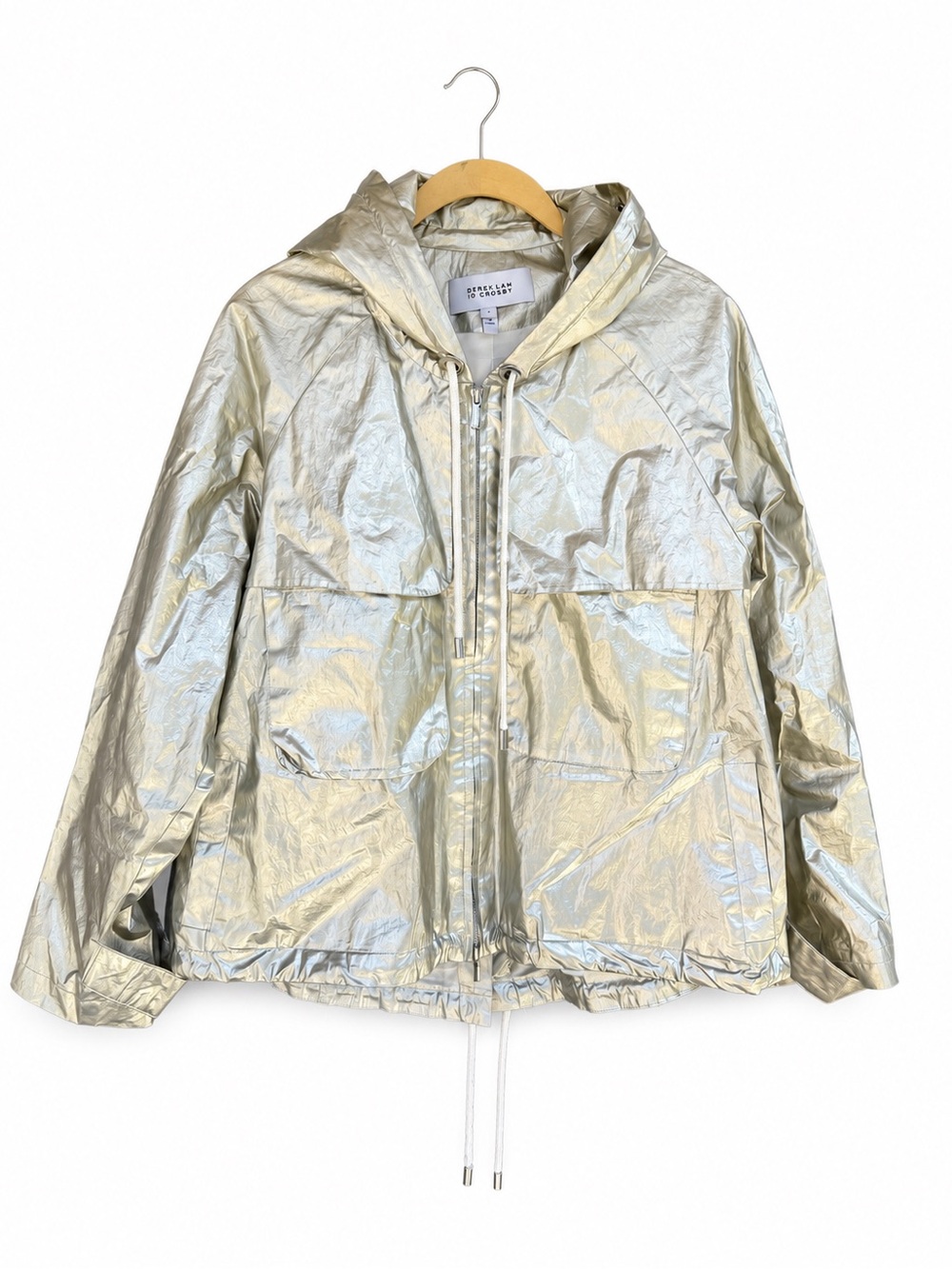 Derek Lam 10 Crosby Metallic Hooded Jacket- Size 4